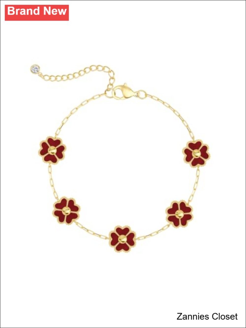 👻 Affolace 14K Gold Plated Lucky Clover Bracelet for Women Link Chain Dainty